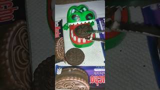 ASMR Crocodile Loves to Eat Choco Mucho Cookies Sandwich viral shorts croc sweet [upl. by Rovelli]