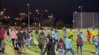 Violent soccer brawl under investigation by police [upl. by Maurili381]