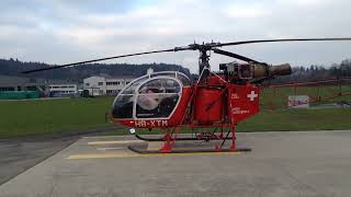 Helicopter SA315B Lama final flight Base Epagny Switzerland end of an era… 15 November 2013 [upl. by Hannon]