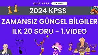 2024 KPSS GÜNCEL BİLGİLER SORU ÇÖZÜMÜ  1 [upl. by Evin]