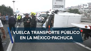 Combi vuelca en la autopista MéxicoPachuca chofer resulta lesionado [upl. by Atiekahs]