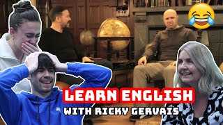 BRITISH FAMILY REACTS  Learn English With Ricky Gervais  Karl Pilkington [upl. by Kram700]