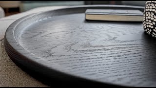 Woodturning  Ebonized Oak Tray [upl. by Austen611]