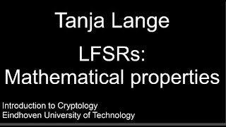 LFSRs Mathematical properties [upl. by Stagg]