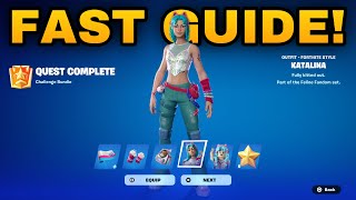 How To COMPLETE ALL FORTNITE MOBILE APP BONUS GOALS QUESTS in Fortnite Katalina Skin Quests Guide [upl. by Jovi116]