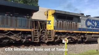 Railfanning in Plant City CSX intermodal train out of Tampa Florida [upl. by Lathe]