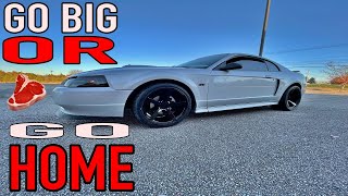 Fitting new wheels and HUGE meats on the 2001 Mustang GT  THICC [upl. by Tremml827]