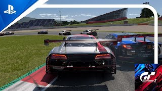 Gran Turismo 7  Daily Race  Circuit de BarcelonaCatalunya GP Layout No Chicane  Audi R8 LMS Evo [upl. by Prochoras]