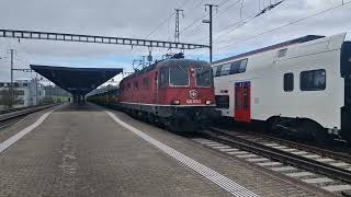 Güterzug Durchfahrt Bassersdorf eisenbahn train trainspotting zug fy sbb güterzug [upl. by Mercuri]