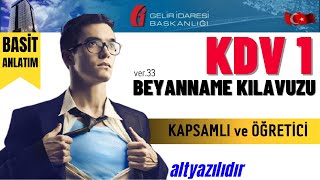 KDV Beyannamesi Hazırlama  KDV1 beyannamesi doldurma kılavuzu 2021  ALTYAZILIDIR [upl. by Assedo757]