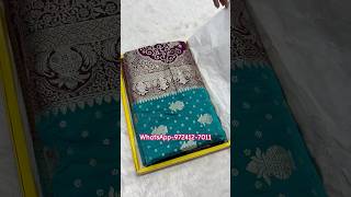 A very beautiful pure satin silk Sky and wine colour Sarees trending shorts video youtube new [upl. by Brina]