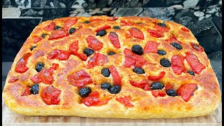 FOCACCIA PUGLIESE the original recipe  crispy outside soft inside [upl. by Moses]