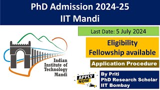 IIT Mandi PhD Admission 2024  PhD Admission 2024 [upl. by Camila]