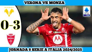 VERONA VS MONZA  03  Jornada 8 Serie A Italia 202425 [upl. by Zaneta]