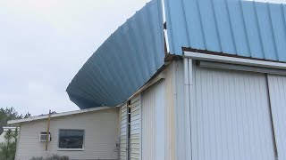 Baxley airport hangar damaged during severe weather [upl. by Bosch732]