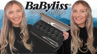 BABYLISS HEATED ROLLERS TUTORIAL AND DEMO  EASY LOOSE BOUNCY BLOWOUT CURLS AT HOME [upl. by Sevein475]