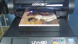 Printing Wood Plates by LogoJet UVx90 x20 [upl. by Ennaecarg]