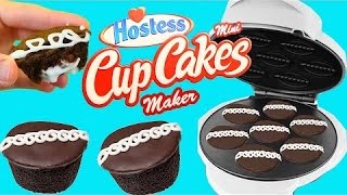 Hostess CUPCAKE Maker Real Chocolate Mini Cakes DIY Frosting Cupcake Maker by DisneyCarToys [upl. by Aztinay920]