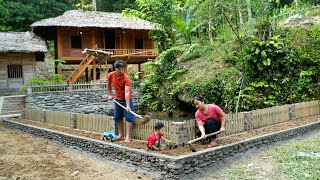 How to build a beautiful fish pond edge with stream stones  Chúc Tòn Bình [upl. by Nameerf]