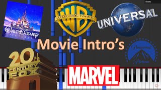 Movie Intros  Piano Tutorial 🎹 Universal  20th Century Fox  Disney  Marvel  Dreamworks [upl. by Gora]