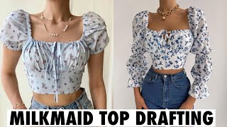 Milkmaid Top How to Draft a milkmaid top pattern patterndrafting milkmaid tops diy [upl. by Astrix]