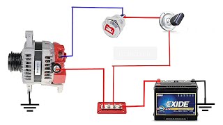 Hitach 2 pin Alternator wiring Diagram  how to onnection hitachi alternator  car alternator wiring [upl. by Mossman]