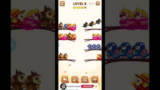 Bird sort color puzzle  🦆🐥🐦 ballsortpuzzle game gameplaywalkthrough mobilegaming androidgames [upl. by Bouchier]