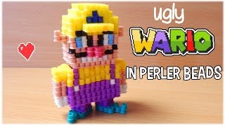 3D Perler Beads Tutorial UGLY WARIO Nintendo [upl. by Eimaral]