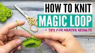 How to knit magic loop  tutorial for beginners  tips and tricks for neater results [upl. by Sivert692]