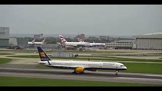 Icelandair Boeing 757300 Departing Heathrow Airport [upl. by Edmonds]