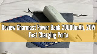 Review Charmast Power Bank 20000mAh 20W Fast Charging Portable Charger with Builtin Cables USB C [upl. by Hooge]