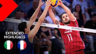 ITALY vs FRANCE I Extended Highlights I CEV EuroVolley 2023 SemiFinals [upl. by Atteloj]