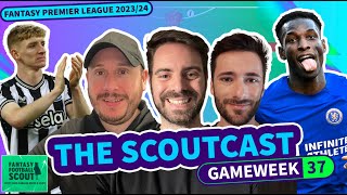 📢 FPL SCOUTCAST GW37  DOUBLE GAMEWEEK TRANSFERS  Fantasy Premier League Tips 202324 [upl. by Acitel888]