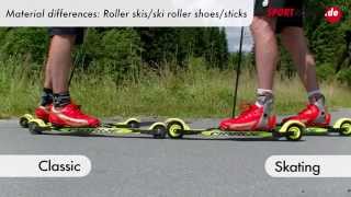 Roller Skiing Technique Material differences Roller skis ski roller shoes poles sportalbertde [upl. by Adnorat]