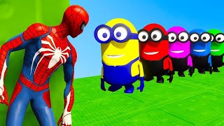 ✅GTA5 Epic Ragdoll RED SPIDERMAN VS RED MINION VS GREEN MINION Funny Fails Jump shorts gta5 [upl. by Chaffinch]