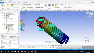 ANSYS Tutorial Helical Compression Spring Analysis Using Ansys Workbench 2022 [upl. by Boys713]