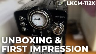 Lebensstil Kollektion LKCM 112X Espresso Machine Unboxing amp First Impression [upl. by Issi801]