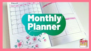 How to make a monthly planner using notebook  Monthly planner layout ideas [upl. by Pliam]