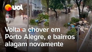 Porto Alegre centro da cidade volta a alagar com novas chuvas veja vídeos [upl. by Forsta283]