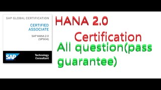 Hana 20 certification  EHANA17  ABAP ON HANA  1 [upl. by Otrebmal683]