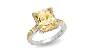 Jean Dousset Absolute EmeraldCut Canary Ring [upl. by Roice]