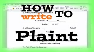 How to write plaint on MS ward [upl. by Atterbury874]