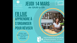 Apprendre à sorganiser pour réussir son concours dans la fonction publique replay Facebook Live [upl. by Clarisa174]