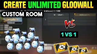 HOW TO CREATE CUSTOM ROOM IN FREE FIRE WITH UNLIMITED GLOO WALL  CREATE UNLIMITED GLOO WALL CUSTOM [upl. by Haleeuqa768]