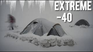 EXTREME 40° Solo Camping 4 Days  Snowstorm amp Winter Camping in a Snowstorm HOT TENT [upl. by Nanete343]