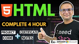 🚀 🔥 HTML Complete Course 2024 for Beginners  Projects  Notes  Github  Certification [upl. by Omixam551]