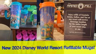 NEW 2024 Walt Disney World Resort Refillable Mugs available at the Contemporary  Bay Lake OKW DVC [upl. by Nesyaj]