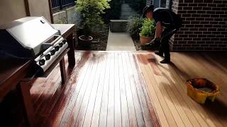 Deck Sanding Melbourne  Sanding a Merbau Alfresco deck [upl. by Phedra390]