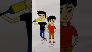 Bum Bum bole song chiku and bunty drawing 🤠 drawing lover lipika  shorts [upl. by Peatroy]