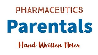 Parenterals pharmaceutics Hand written notes [upl. by Allenod]